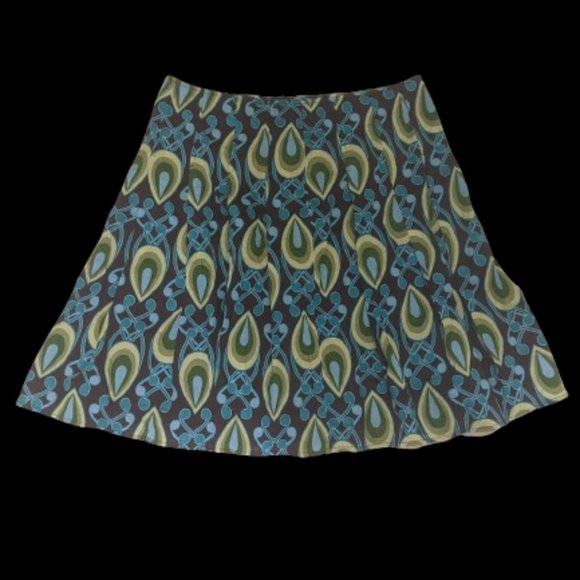 VINTAGE Blue Green A-Line Skirt Size 12 - Picture 2 of 2